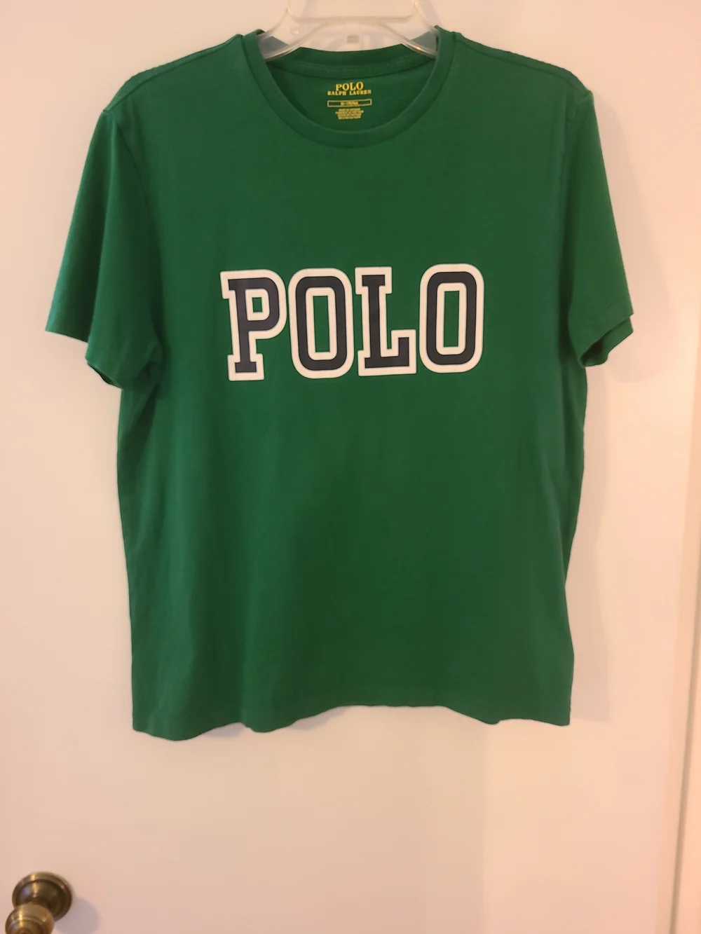 Polo Ralph Lauren Mens Classic Fit Logo Tee Forest Green Varsity Spellout